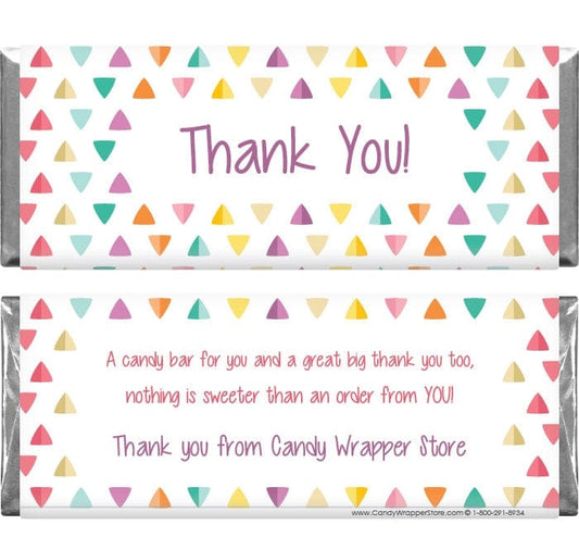 TY211 - Thank You Colorful Confetti Candy Bar Wrapper Custom Thank You Themed Colorful Confetti Candy Bar Wrapper Regular Size Wrapper TY211