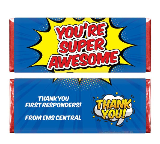 TY270 - You're Super Awesome Thank You Candy Bar Wrapper You're Super Awesome Thank You Candy Bar Wrapper Regular Size Wrapper TY270