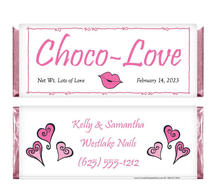 VAL203 - Valentines Day Choco-Love Candy Wrappers Valentines Day Choco-Love Candy Wrappers Candy Wrapper Store