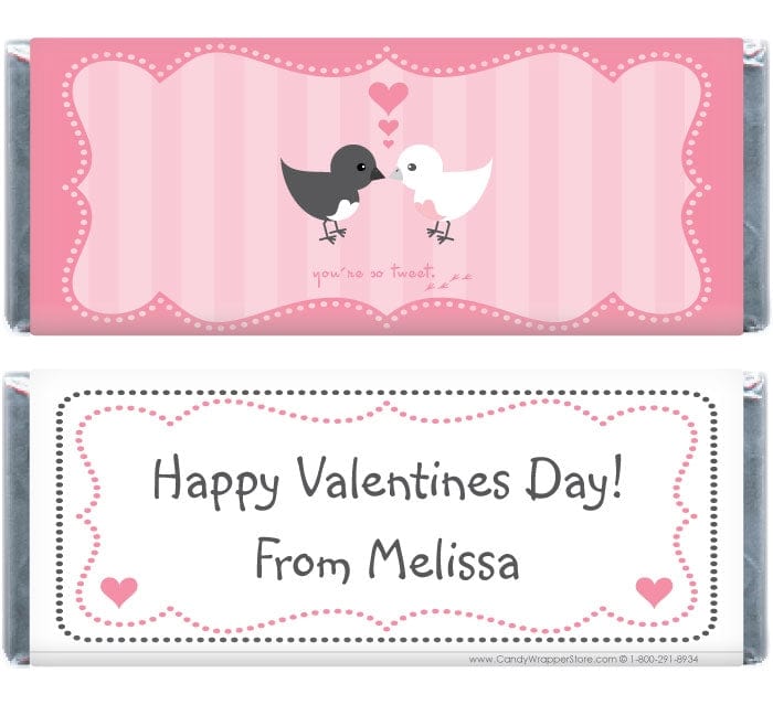VAL207 - Valentines Day Tweet Birds Candy Wrappers Valentines Day Tweet Birds Candy Wrappers Candy Wrapper Store