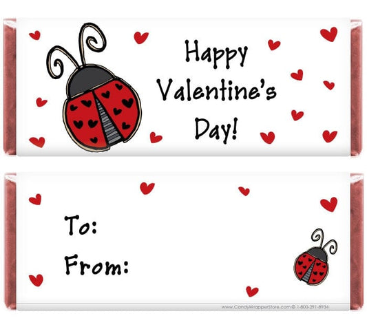VAL210QF - Valentines Day Ladybug Wrappers Quick Favor Valentines Day Ladybug Wrappers Quick Favor Candy Wrapper Store
