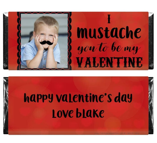 VAL221 - I Mustache You to be my Valentine Photo Candy Bar Wrappers I Mustache You to be my Valentine Photo Candy Bar Wrappers Candy Wrapper Store