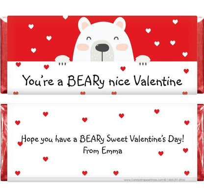 VAL223 - Beary Cute Valentines Day Candy Bar Wrappers Beary Cute Valentines Day Candy Bar Wrappers Candy Wrapper Store