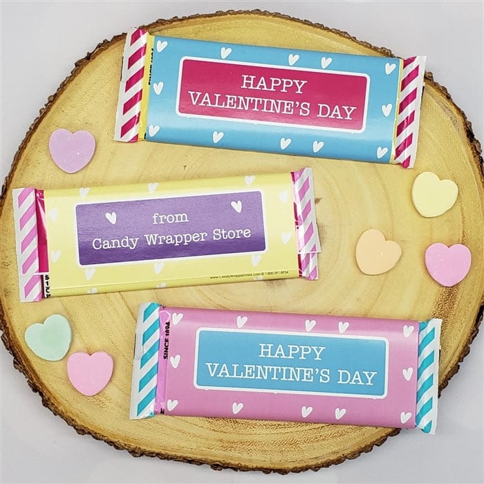 Scattered Hearts Valentines Day Candy Bar Wrappers – Candy Wrapper Store