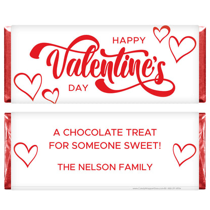 VAL238 - Handwritten Script Valentine's Day Candy Bar Wrappers Handwritten Script Valentine's Day Candy Bar Wrappers Candy Wrapper Store