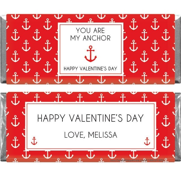 VAL242 - Anchor Valentine's Day Candy Bar Wrappers Anchor Valentine's Day Candy Bar Wrappers Candy Wrapper Store