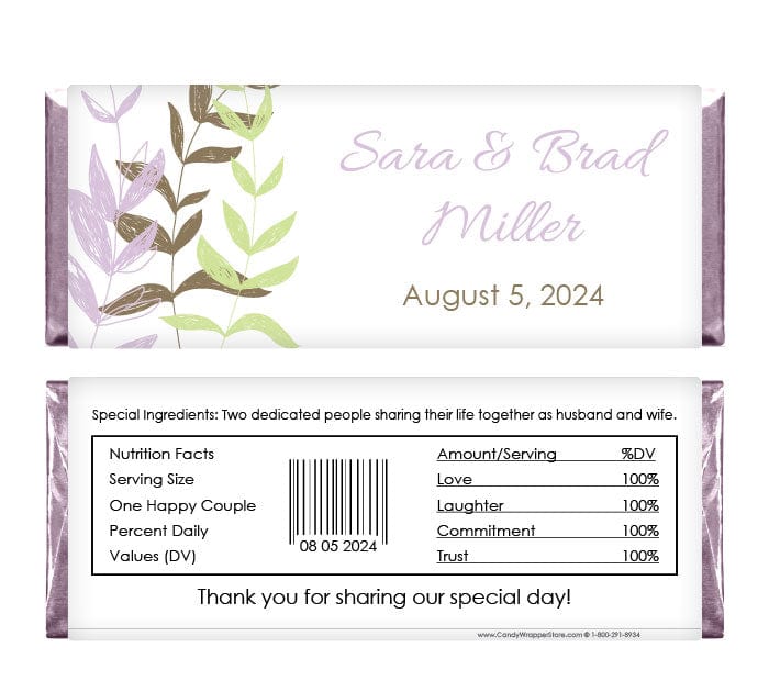 Floral Sketch Wedding Candy Bar Wrapper – Candy Wrapper Store