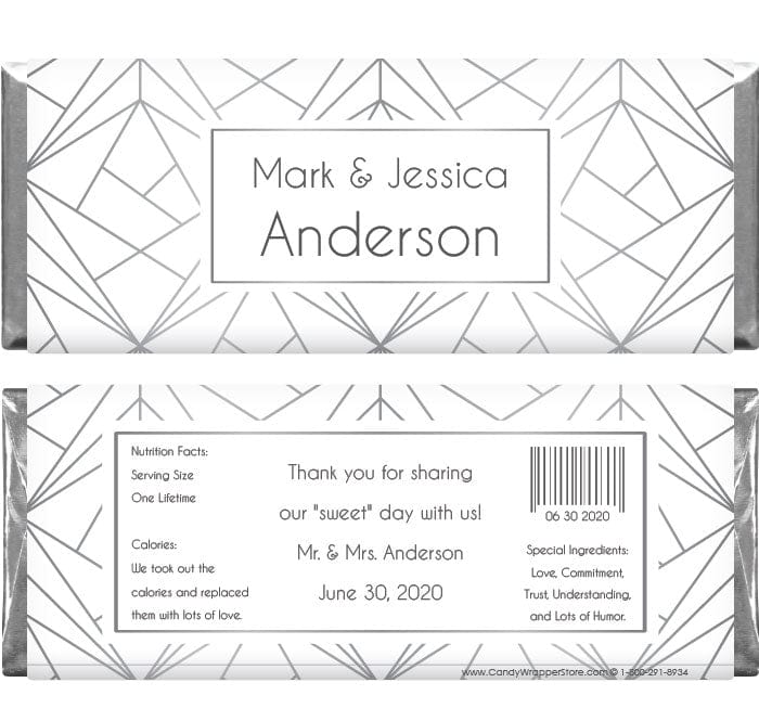 Geometric Pattern Wedding Candy Bar Wrapper – Candy Wrapper Store