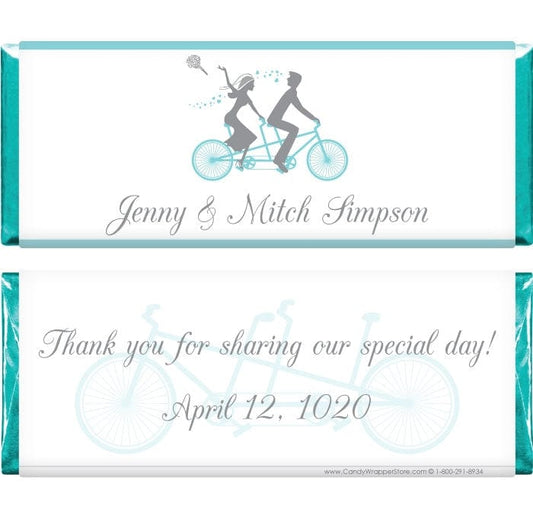 WA284 - Bicycle for Two Wedding Candy Bar Wrapper Bicycle for Two Wedding Candy Bar Wrapper Wedding Favors WA284