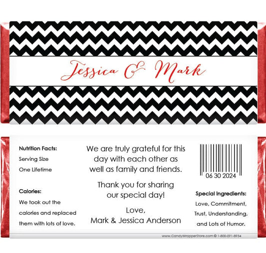 WA335 - Wedding Chevron Candy Bar Wrappers Wedding Simply Chevron Candy Bar Wrappers Wedding Favors WA335