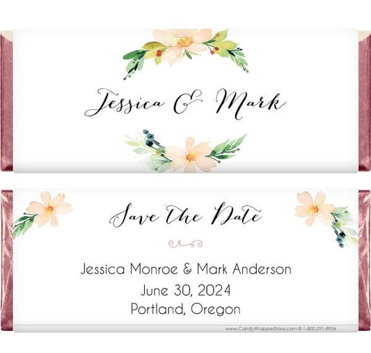 WA350 - Romantic Cosmos Floral Wedding Candy Bar Wrappers Romantic Cosmos Floral Wedding Candy Bar Wrappers Wedding Favors WA350