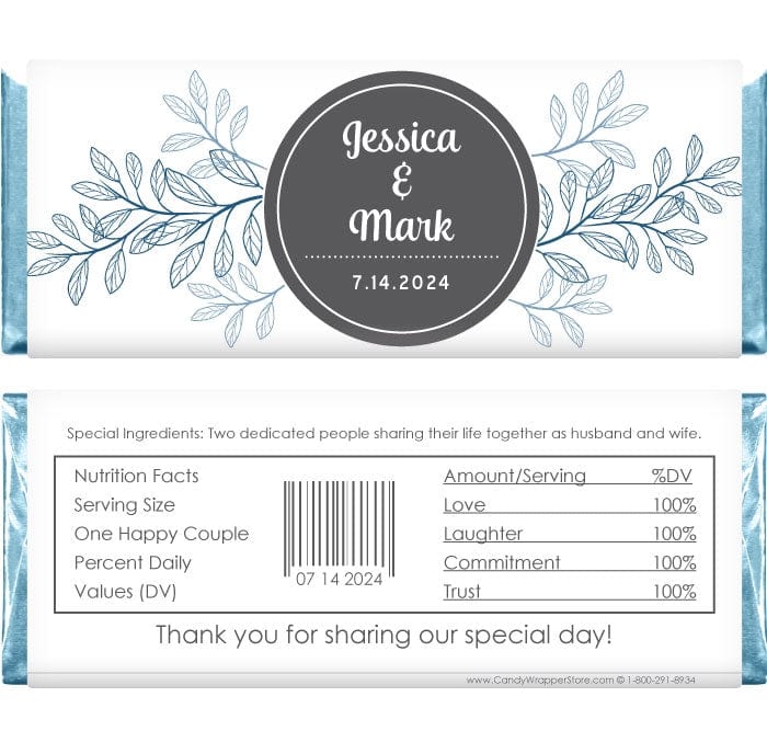Wild Leaves Wedding Candy Bar Wrapper – Candy Wrapper Store