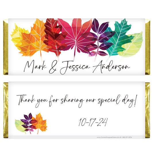 WA365 - Autumn Leaves Wedding Candy Bar Favor Autumn Leaves Wedding Candy Bar Favor Wedding Favors WA365