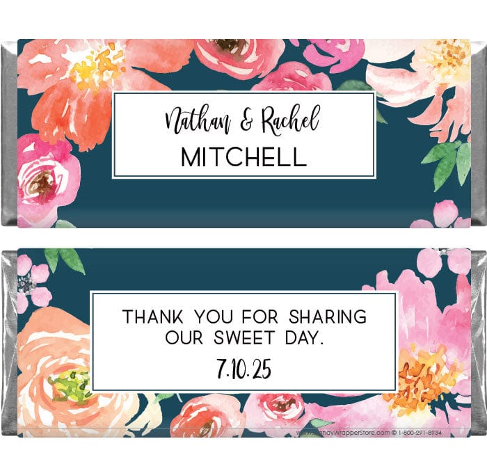 Whimsical Floral Wedding Candy Bar Wrapper – Candy Wrapper Store