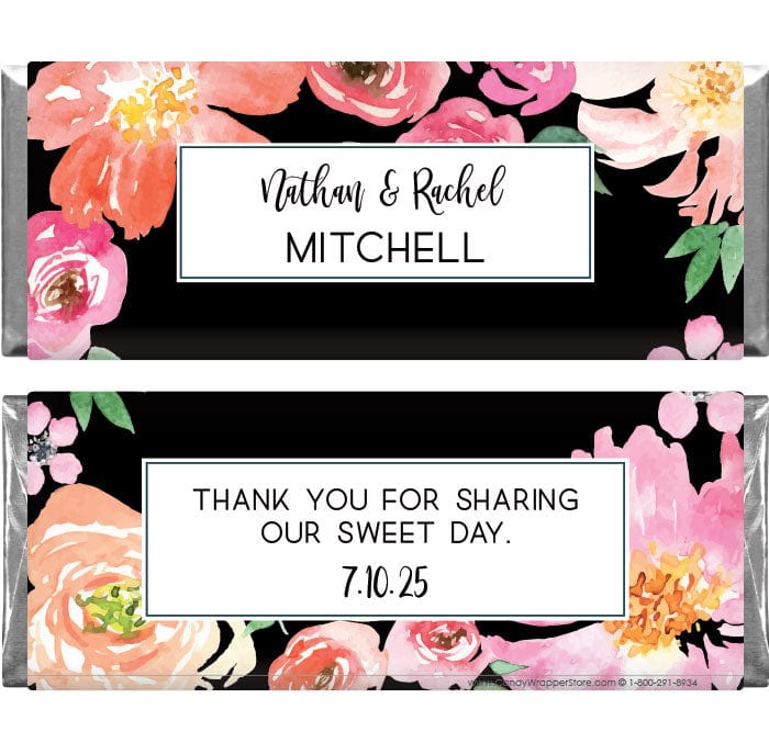 Whimsical Floral Wedding Candy Bar Wrapper – Candy Wrapper Store