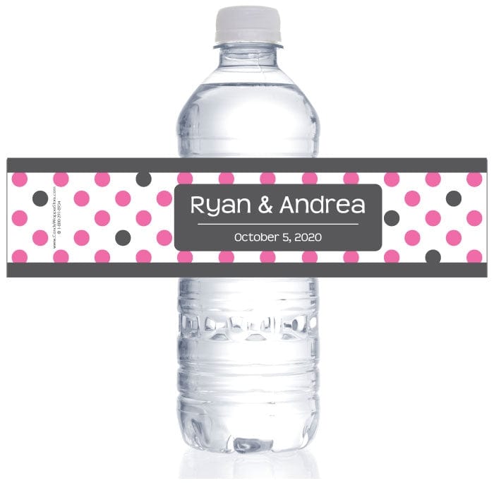 WB16 - Wedding Dots Water Bottle Labels Wedding Dots Water Bottle Labels wa240