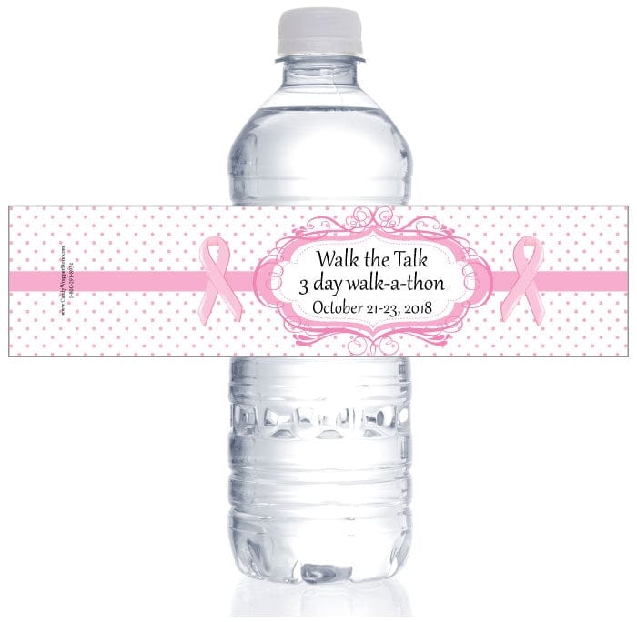 WBBCA200 - Breast Cancer Awareness Water Bottle Labels Water Bottle Labels BCA200