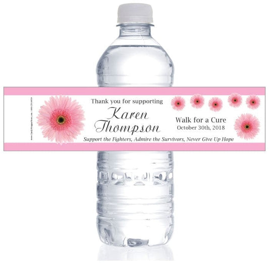 WBBCA201 - Breast Cancer Awareness Water Bottle Labels Water Bottle Labels BCA201