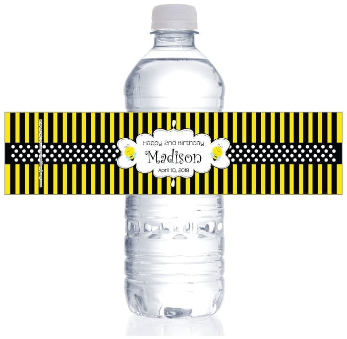 WBBD337- Busy Bee Birthday Water Bottle Labels Busy Bee Birthday Water Bottle Labels Party Favors Candy Wrapper Store