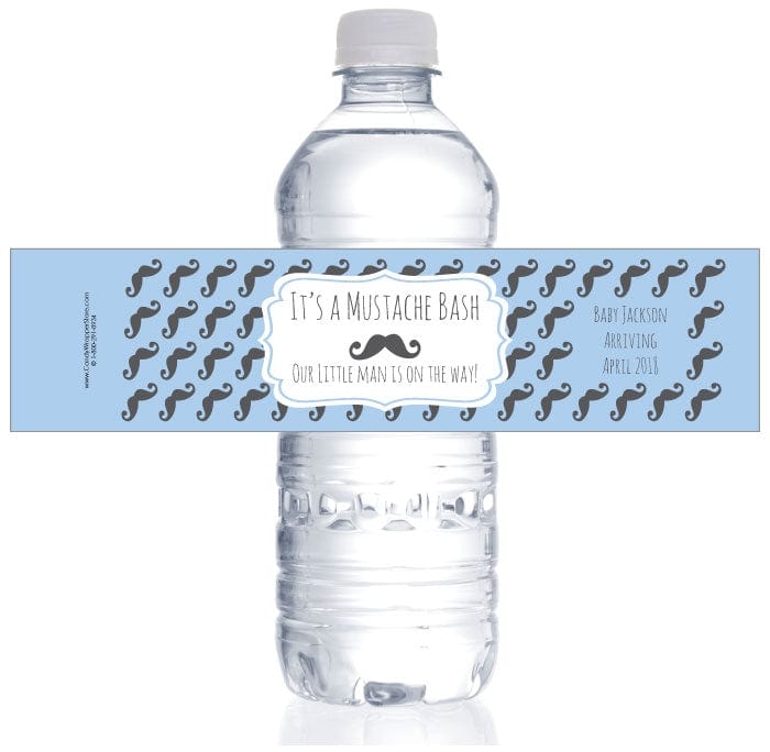 WBBS357 - Mustache Bash Baby Shower Water Bottle Labels Mustache Bash Baby Shower Water Bottle Labels BS357