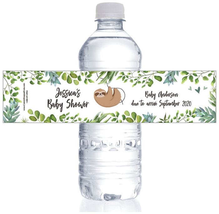 WBBS373 - Sweet Sloth Baby Shower Water Bottle Labels Sweet Sloth Baby Shower Water Bottle Labels BS373