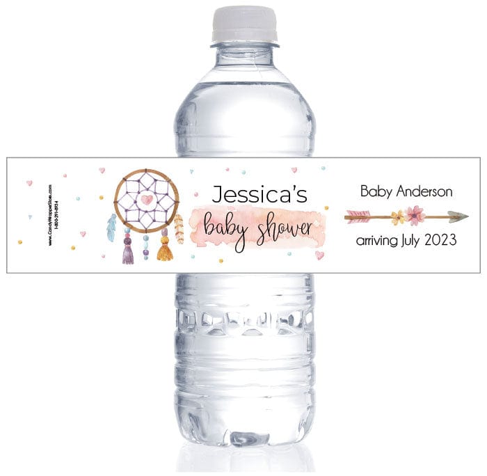WBBS440 - Dreamcatcher Baby Shower Water Bottle Labels Dreamcatcher Baby Shower Water Bottle Labels BS440