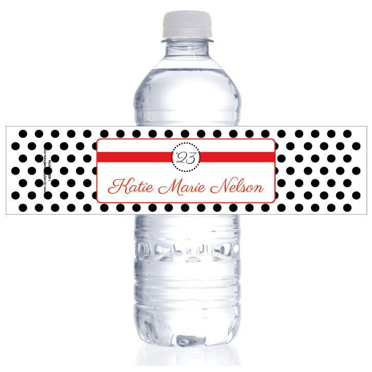 WBGRAD226 - Petite Dots Graduation Water Bottle Label Petite Dots Graduation Water Bottle Label Party Favors GRAD226