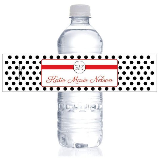 WBGRAD226 - Petite Dots Graduation Water Bottle Label Petite Dots Graduation Water Bottle Label Party Favors GRAD226