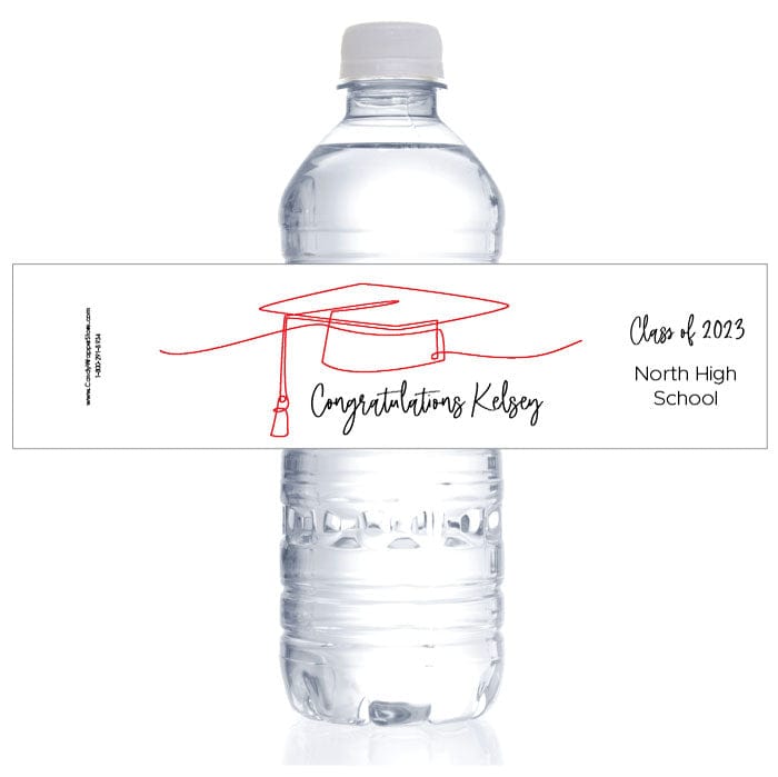 WBGRAD262 - Scribble Graduation Hat Water Bottle Label Scribble Graduation Hat Water Bottle Label Party Favors GRAD262