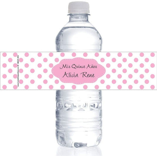 WBQUIN203 - Polka Dots Water Bottle Labels Polka Dots Water Bottle Labels Party Favors QUIN203