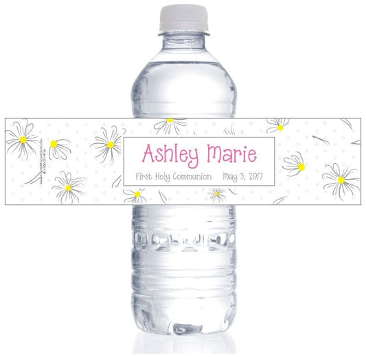 WBREL201 - Petite Daisy Religious Water Bottle Labels Petite Daisy Religious Water Bottle Labels REL201