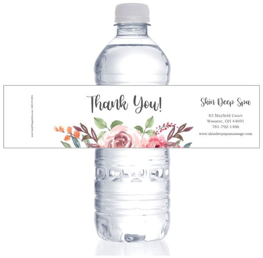 WBTY271 - Watercolor Floral Thank You Water Bottle Label Watercolor Floral Thank You Water Bottle Label TY271