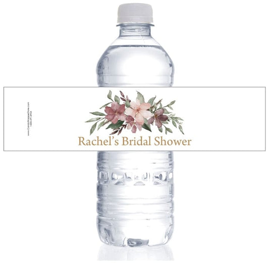 WBWS368 - Floral Watercolor Bridal Shower Water Bottle Labels Floral Watercolor Bridal Shower Water Bottle Labels Party Favors WS368