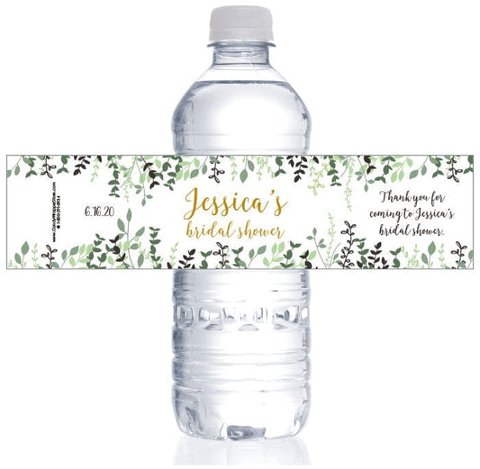 WBWS390 - Wild Greenery Bridal Shower Water Bottle Labels Wild Greenery Bridal Shower Water Bottle Labels Party Favors WS390
