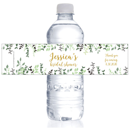 WBWS390 - Wild Greenery Bridal Shower Water Bottle Labels Wild Greenery Bridal Shower Water Bottle Labels Party Favors WS390