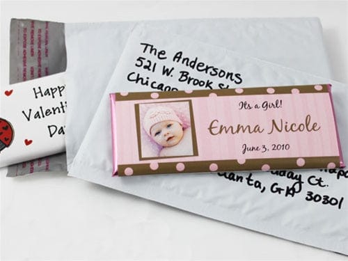 White Candy Bar Bubble Mailer White Bubble Mailing Envelopes for Candy Bars Birth Announcement Candy Wrapper Store