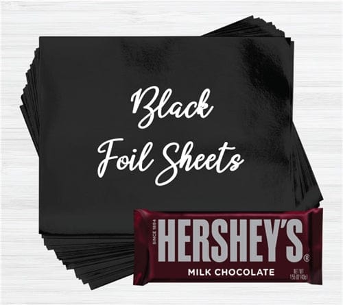 Wholesale Black Paper Backed Foil - 500 sheets Black Paper Backed Foil Sheets for Overwrapping Chocolate Bars - Candy Wrapper Store Candy & Chocolate Foil500paper