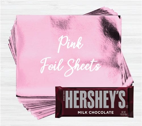 Wholesale Pink Paper Backed Foil - 500 sheets Pink Paper Backed Foil Sheets for Overwrapping Chocolate Bars - Candy Wrapper Store Candy & Chocolate Foil500paper