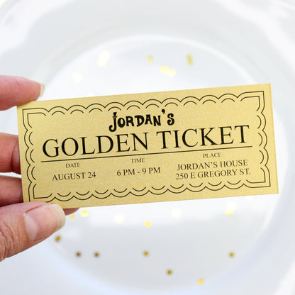 Willy Wonka Golden Ticket - GOLDENTICKET1 Willy Wonka Golden Tickets for Candy Bars Invitations GOLDENTICKET