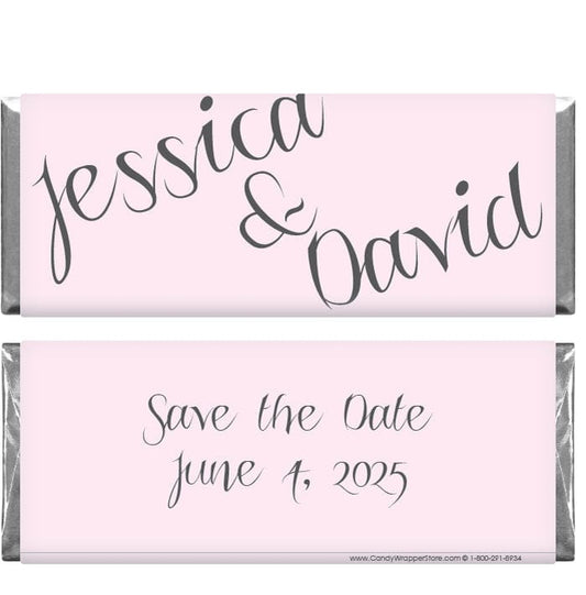 WS206 - Simple Script Save the Date Candy Bar Wrappers Simple Script Save the Date Candy Bar Wrappers Wedding Favors WS206
