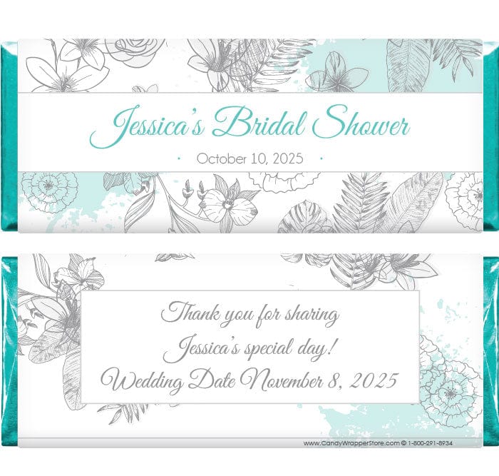 Romantic Floral Bridal Shower Candy Bar Wrapper – Candy Wrapper Store