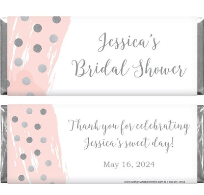 WS382 - Golden Dots Watercolor Bridal Shower Candy Bar Wrapper Golden Dots Watercolor Bridal Shower Candy Bar Wrapper ws382