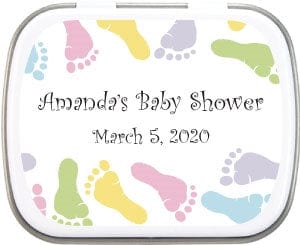 WTBS211A - Baby Feet Baby Shower White Mint Tins Baby Feet Baby Shower White Mint Tins BS211