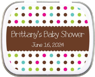 WTBS350 - Multi Dots Baby Shower White Mint Tins Multi Dots Baby Shower White Mint Tins BS350