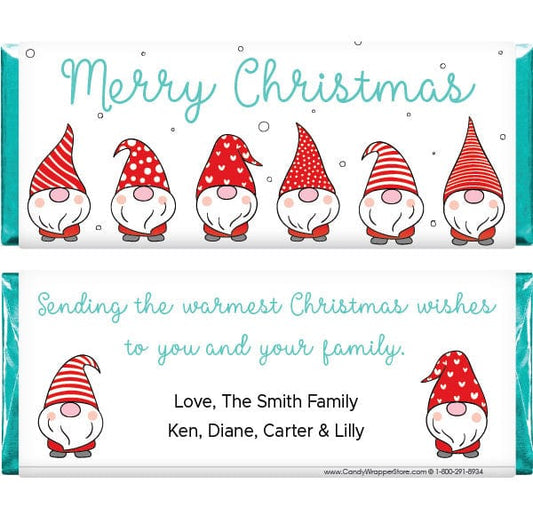 XMAS281 - Christmas Gnomes Candy Bar Wrapper Christmas Gnomes Candy Bar Wrapper Candy & Chocolate Candy Wrapper Store