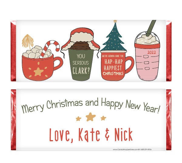 XMAS290 - Personalized Clark and Coffee Christmas Vacation Card Candy Wrapper Personalized Clark and Coffee Christmas Vacation Card Candy Wrapper XMAS290
