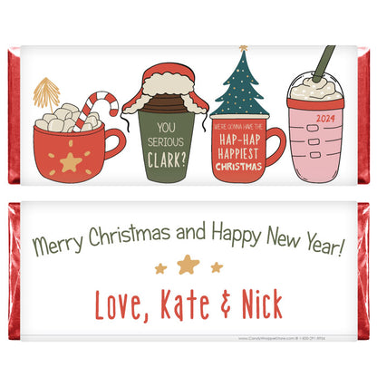 XMAS290 - Personalized Clark and Coffee Christmas Vacation Card Candy Wrapper Personalized Clark and Coffee Christmas Vacation Card Candy Wrapper XMAS290