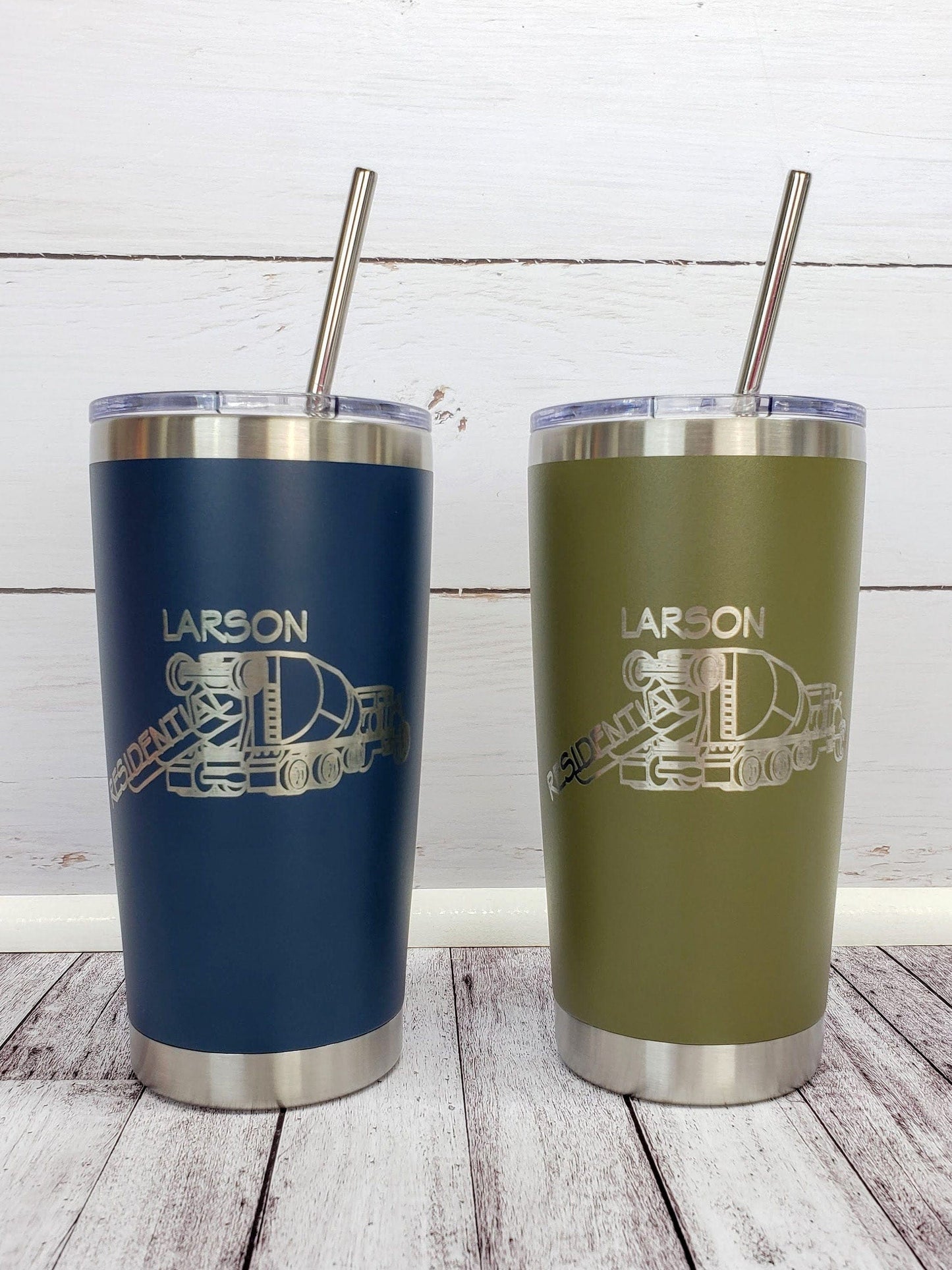 Your Logo Engraved Tumbler - Send Us Your Logo - Clear Sipper Slider Lid - FREE Stainless Steel Straw Shelton Shirts