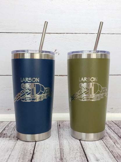 Your Logo Engraved Tumbler - Send Us Your Logo - Clear Sipper Slider Lid - FREE Stainless Steel Straw Shelton Shirts